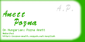 anett pozna business card